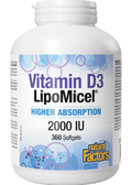 Vitamin D3 LipoMicel 2000iu - 360 Softgels