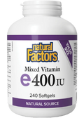 Vitamin E 400iu Mixed Tocopherols - 240 Softgels + BONUS