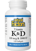 Vitamin K+D 120mcg/1,000iu - 120 Softgels