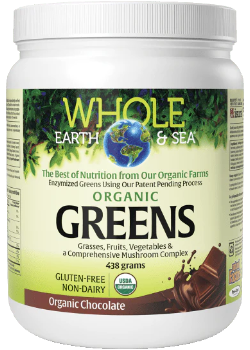 Whole Earth & Sea Pure Food Fermented Organic Greens (Organic Chocolate) - 438g + BONUS