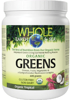 Whole Earth & Sea Pure Food Fermented Organic Greens (Organic Tropical) - 405g + BONUS