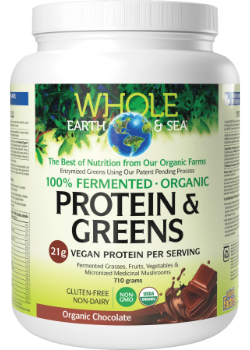 Whole Earth & Sea Pure Food Fermented Organic Protein & Greens (Organic Chocolate) - 710g