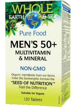 Whole Earth & Sea Pure Food Men's 50+ Multivitamin & Mineral - 120 Tabs + BONUS
