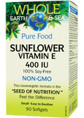 Whole Earth & Sea Pure Food Sunflower Vitamin E 400iu - 90 Softgels