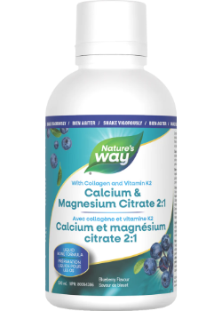 Calcium & Magnesium Citrate 2:1 With Vitamin K2 And Collagen (Blueberry) - 500ml + BONUS