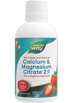 Calcium & Magnesium Citrate 2:1 With Vitamin K2 And Collagen (Strawberry) - 500ml + BONUS