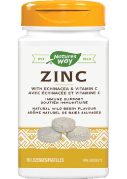 Zinc With Echinacea & Vitamin C (Wild Berry) - 60 Lozenges