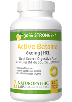 Active Betaine HCL 650mg (30% Stronger) - 240 + 60 V-Caps FREE