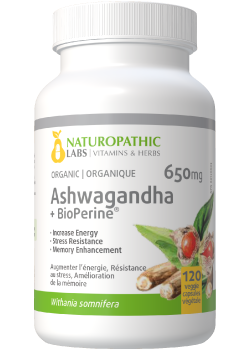 Ashwagandha 650mg (Organic) + Bioperine - 120 V-Caps + 60 V-Caps FREE!