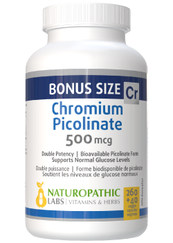 Chromium Picolinate 500mcg - 300 + 120 V-Caps FREE