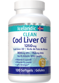 Clean Icelandic Cod Liver Oil 1250mg - 120 Softgels + BONUS