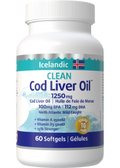 Clean Icelandic Cod Liver Oil 1250mg - 60 Softgels