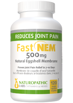 Fast NEM 500mg (Natural Eggshell Membrane) - 120 V-Caps + BONUS