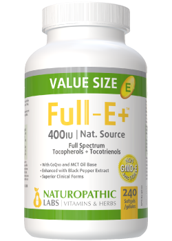 Full Spectrum Vit. E 400iu (+ Tocotrienols, Black Pepper, & MCT) - 240 Softgels + BONUS