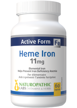 Heme Iron 11mg - 60 + 60 Caps FREE