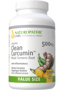 Organic Clean Curcumin (Whole Turmeric Root) 500mg - 500 V-Caps + BONUS