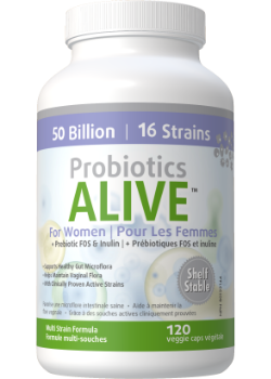 Probiotics Alive For Women 50 Billion (Plus FOS Prebiotic) - 120 + 30 V-Caps FREE