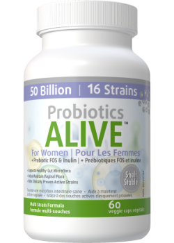 Probiotics Alive For Women 50 Billion (Plus FOS Prebiotic) - 60 + 30 V-Caps FREE