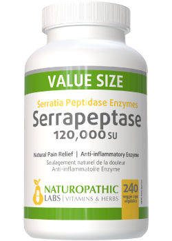 Serrapeptase 120,000SU (Enteric Coated) - 240 V-Caps + BONUS