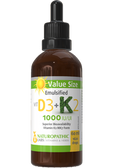 Vitamin D3 + Vitamin K2 Drops Emulsified 1,000iu - 60ml + 15ml FREE
