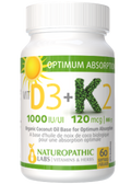 Vitamin D3 1,000iu + K2 120mcg - 60 Softgels