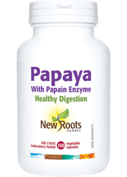 Papaya With Papain Enzyme - 100 V-Caps - New Roots