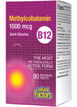B-12 Methylcobalamin Sublingual 1,000mcg - 90 Tabs + BONUS