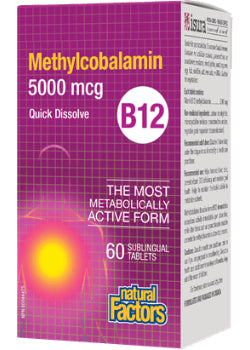 B-12 Methylcobalamin 5,000mcg - 60 Sublingual Tabs + BONUS