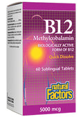 B-12 Methylcobalamin 5,000mcg - 60 + 60 Tabs FREE