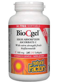 Bio C Gel (Enhanced Vit. C) 500mg - 180 + 30 Softgels FREE