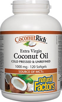 CoconutRich Extra Virgin Coconut Oil 1,000mg - 120 Softgels