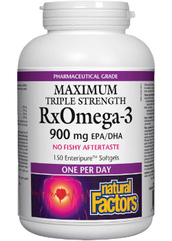 RxOmega-3 Maximum Triple Strength 900mg - 150 Softgels + BONUS