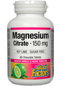 Magnesium Citrate 150mg (Key Lime) - 60 Chew Tabs + BONUS