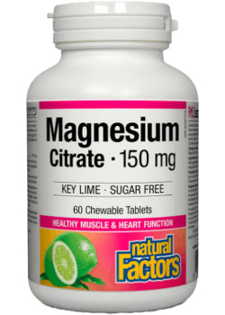 Magnesium Citrate 150mg (Key Lime) - 60 Chew Tabs + BONUS