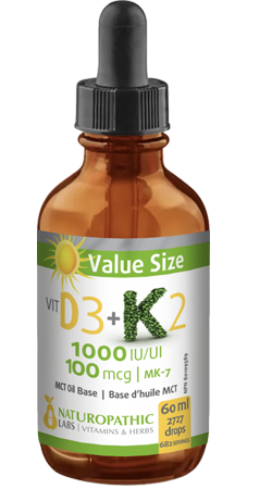 Vitamin D3 1000iu + K2 100mcg Liquid - 60 + 15ml FREE