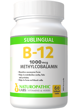 B-12 Methylcobalamin 1,000mcg Sublingual - 60 Lozenges