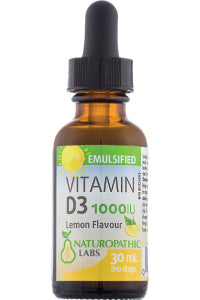Vitamin D Drops Emulsified 1,000iu (Lemon) - 30 + 30ml FREE