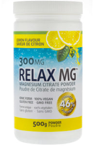 Relax MG Magnesium Powder (Lemon) 300mg - 500 + 250g FREE