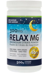 Relax MG Magnesium Powder (Natural) 300mg - 500 + 250g FREE