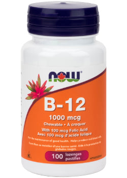 B-12 1,000mcg/100mcg Folic Acid Chewable - 100 Lozenges