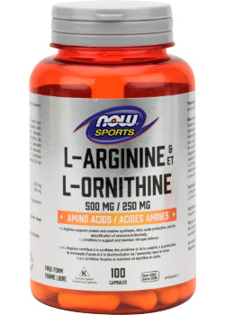 L-Arginine + L-Ornithine 500mg/250mg - 100 Caps