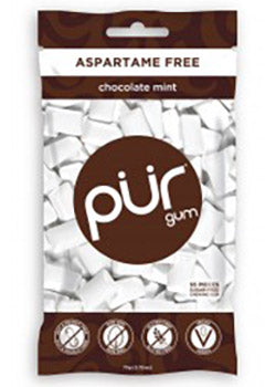 Pur Gum (Chocolate Mint Aspartame Free) - 77g + 9 Pieces FREE