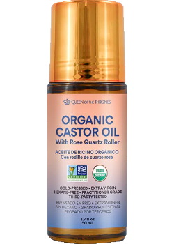 Organic Castor Oil With Rose Quartz Roller - 50ml