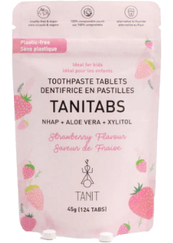 Tanitabs Toothpaste Tablets (Strawberry, Pouch) - 124 Tabs