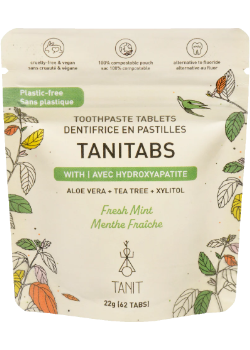 Tanitabs Toothpaste Tablets (Fresh Mint, Pouch) - 62 Tabs