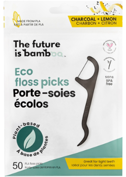 Floss Picks (Charcoal Lemon) - 50 Pieces