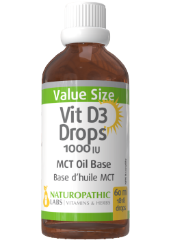 Vitamin D Drops 1,000iu (MCT Oil Base) - 60ml + BONUS