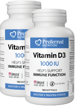 Vitamin D3 1,000iu - 180 + 180 Softgels (2 For Deal) + BONUS