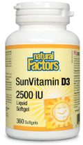 SunVitamin D3 2,500iu - 360 + 90 Softgels FREE
